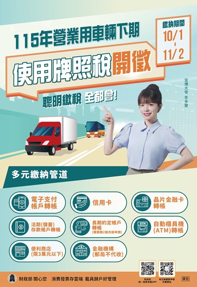 115年營業用車輛下期使用牌照稅開徵宣導海報